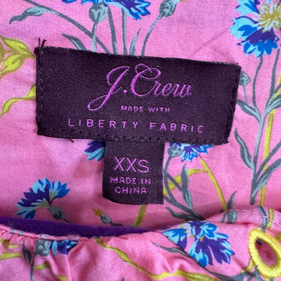 J. Crew Cotton Poplin Ruffle Blouse in Liberty® Wheat Bouquet floral print XXS - Picture 10 of 11